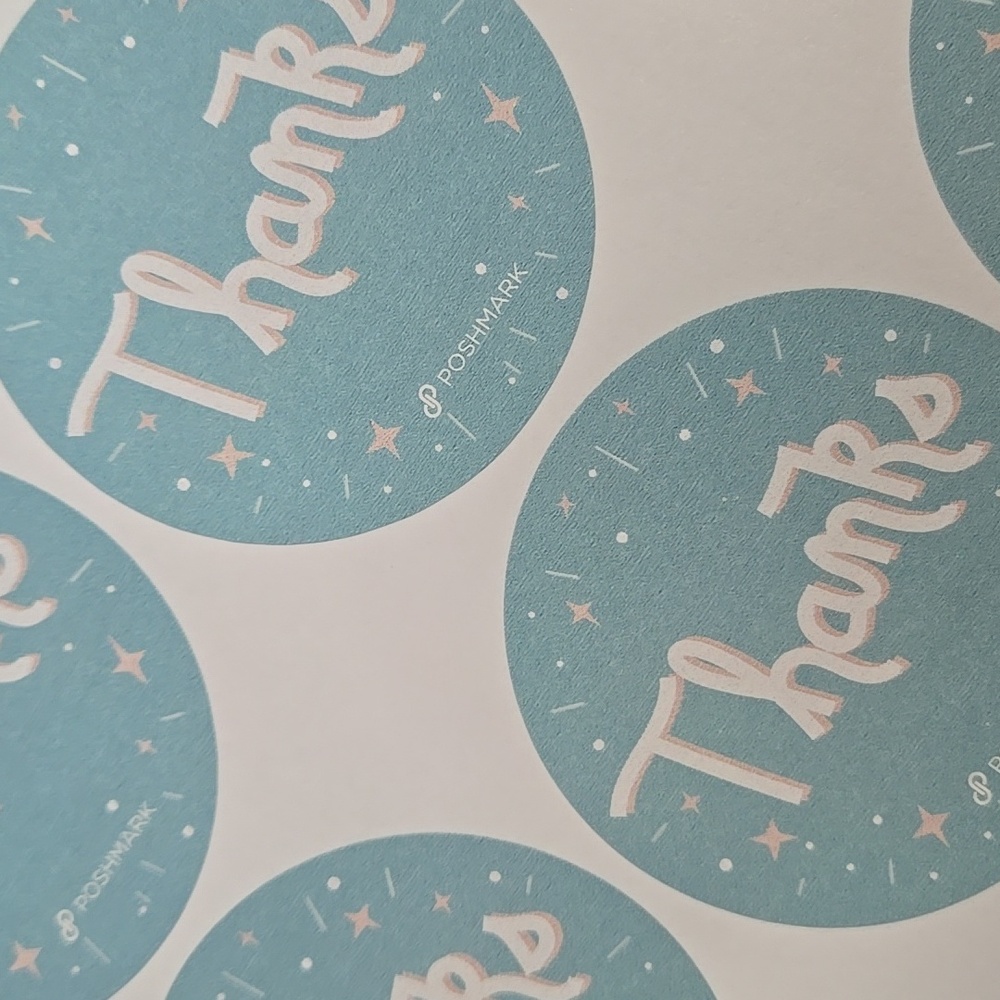 POSHMARK posh stickers Thank You Blue poshfest poshfixings poshshow Swag 1 Sheet - Picture 10 of 15